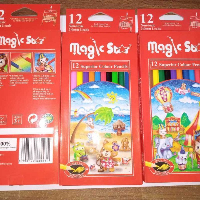 PENSIL WARNA MAGIC STAR PENDEK PENSIL WARNA MAGIC STAR PENDEK